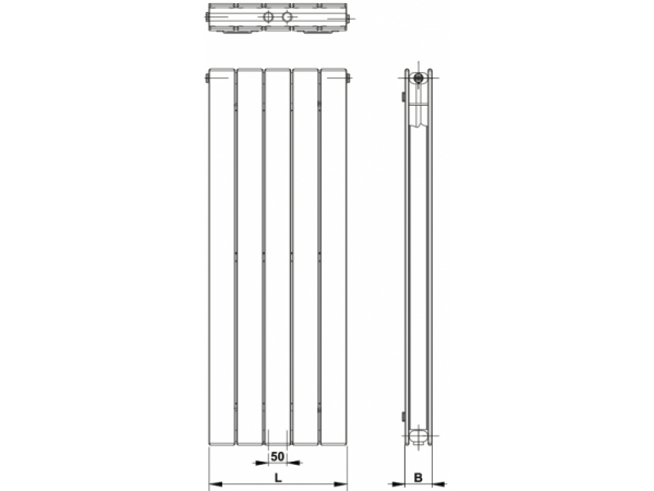 KORATHERM VERTIKAL - M - Design radiators with vertically aligned profiles and bottom middle connection