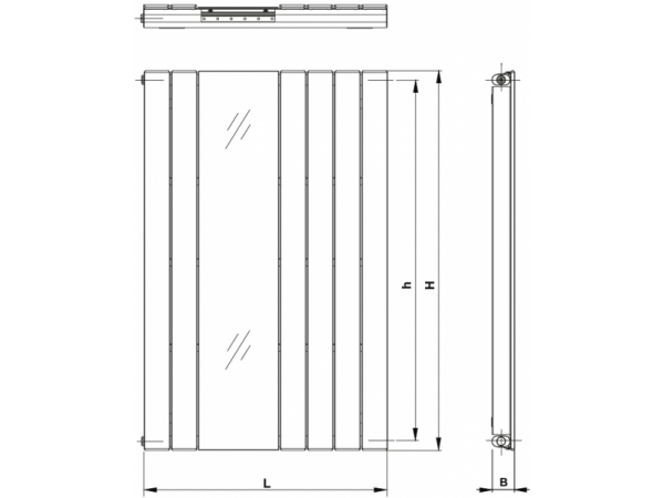 KORATHERM REFLEX - Design radiators with vertically aligned profiles, side connection and a mirror