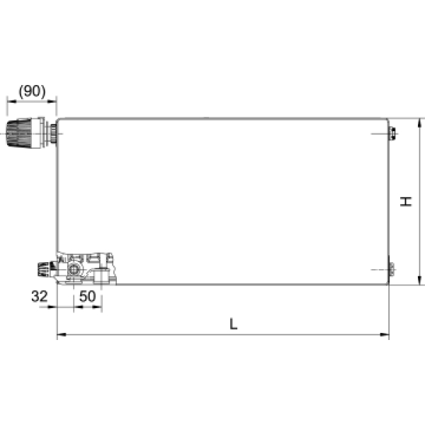 RADIK RC PLAN VKL -  Energy saving panel radiator with controlled flow, flat front panel and left bottom connection